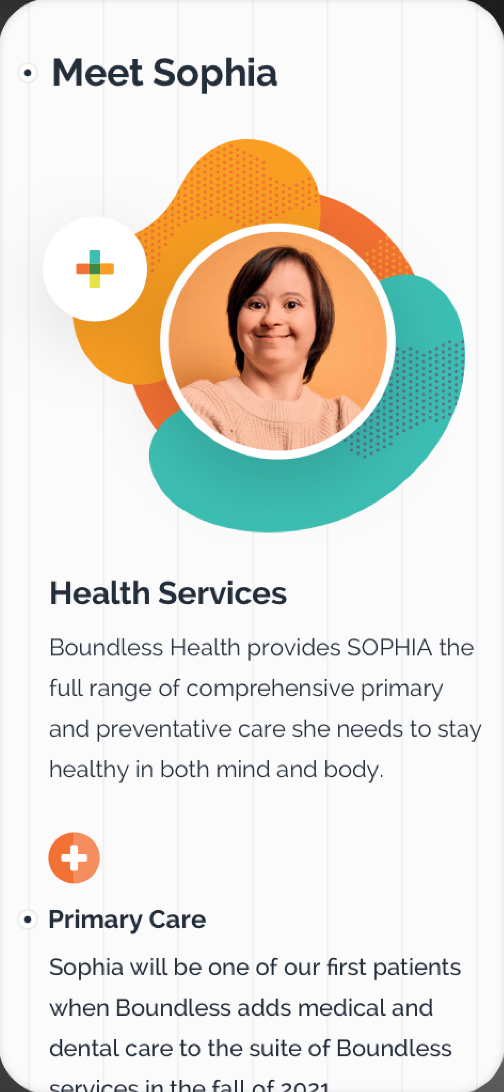 Meet Sophia testamonial mobile