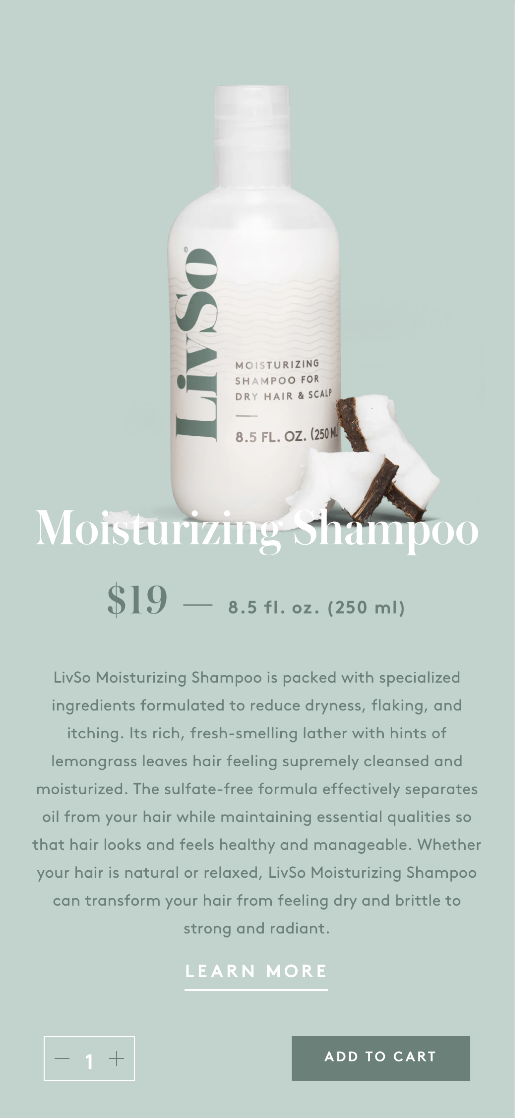 Moisturizing Shampoo product detail page