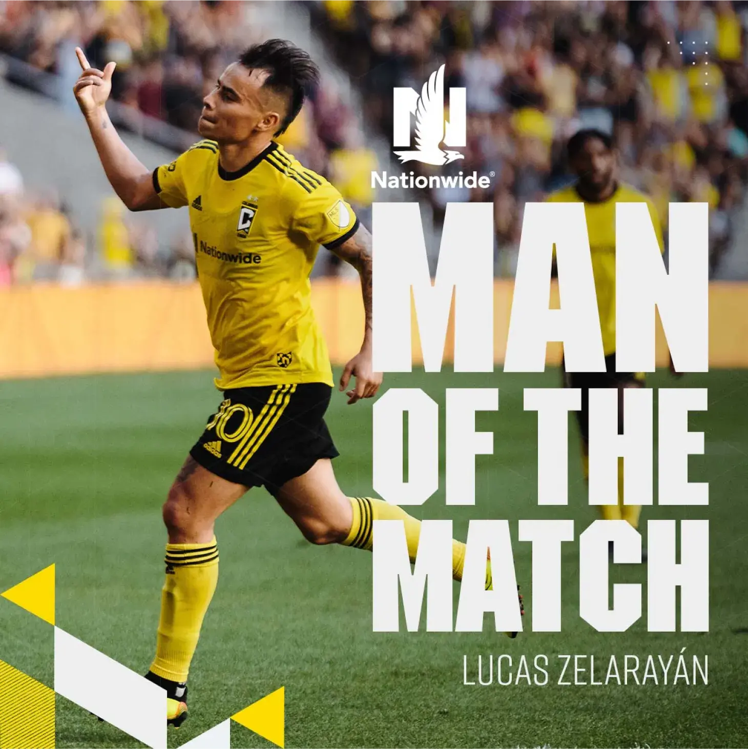 Man of the Match social media post featuring Lucas Zelarayán