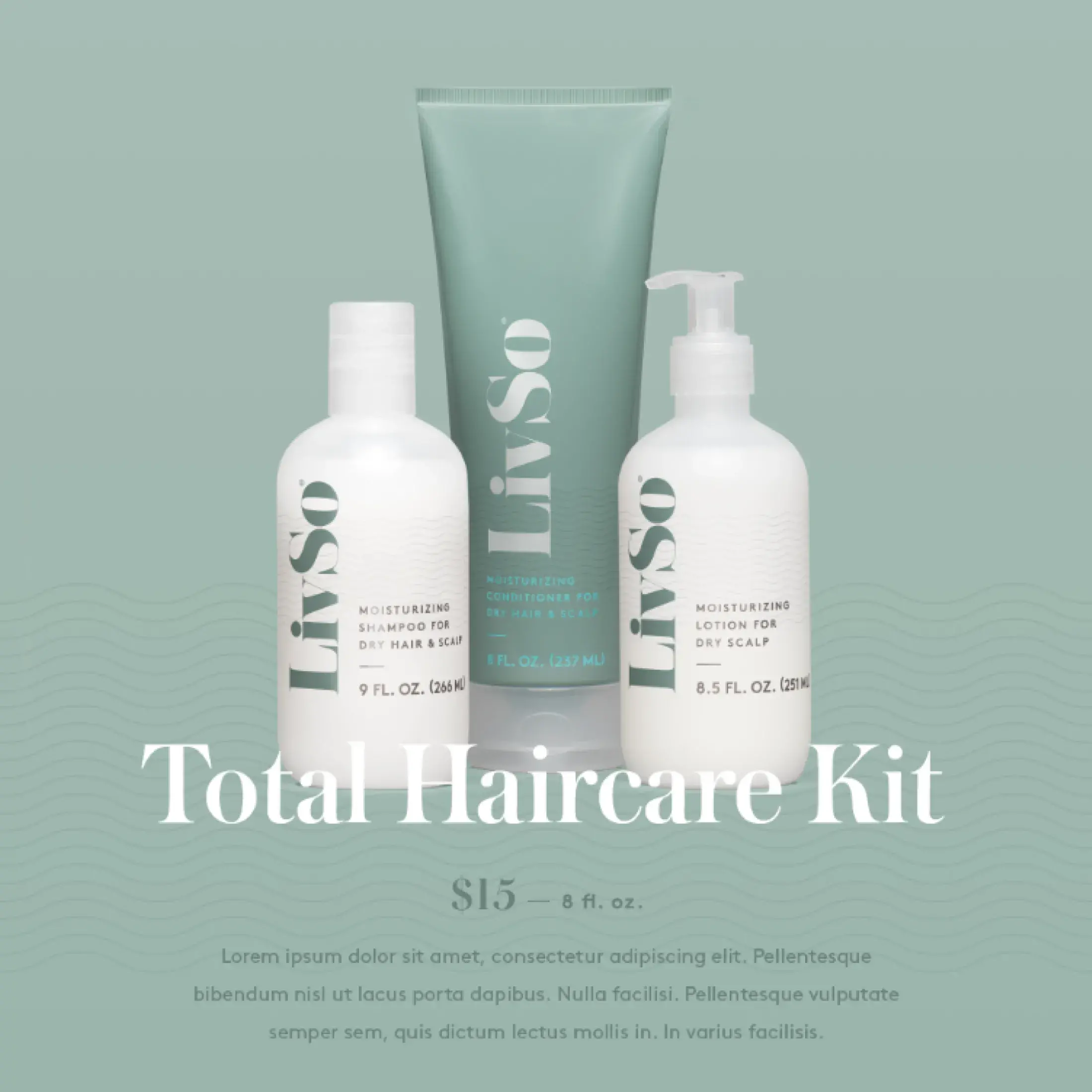 Product listing for the LivSo Total Haircare Kit