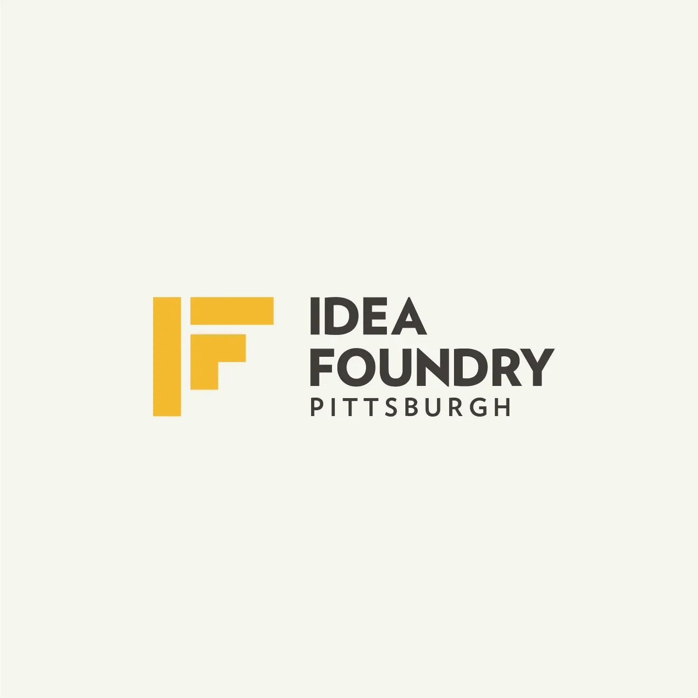 idea foundry logo in all yellow for the city of pittsburgh