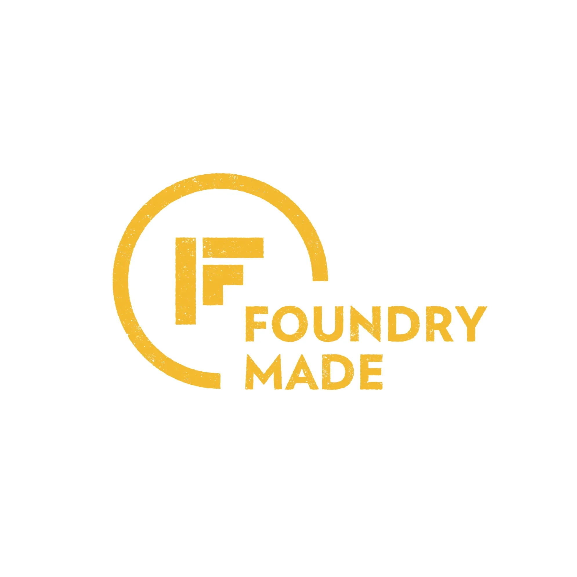 foundry made logo stamped with yellow ink on paper