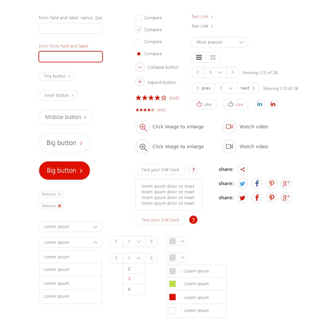 Compilation of various UI elements across Huawei's site