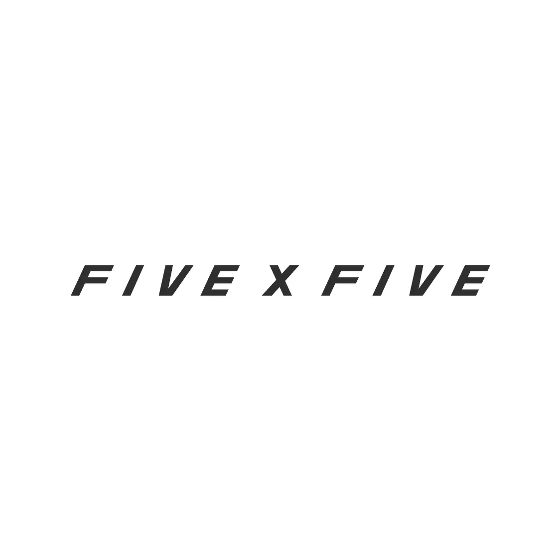 Alternative 5x5 logo, spelled out "five x five", against a white background