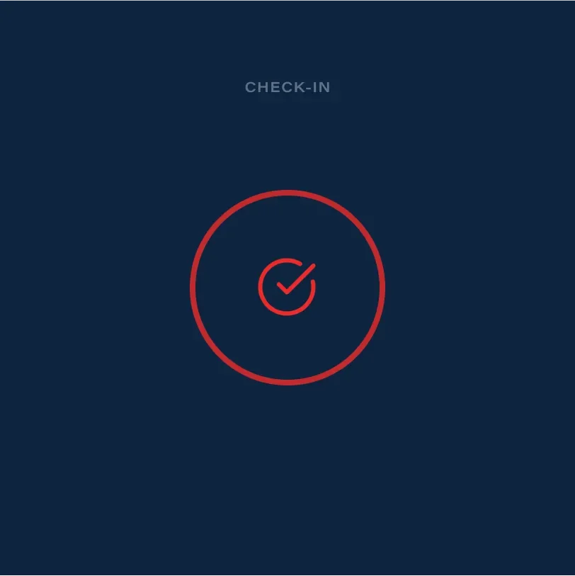 red check-in icon against a navy background