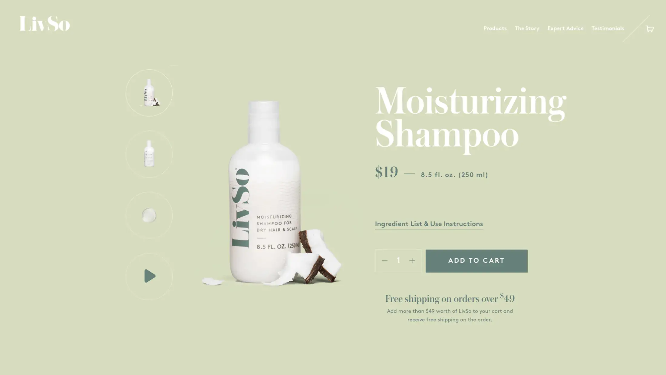 LivSo shampoo product details