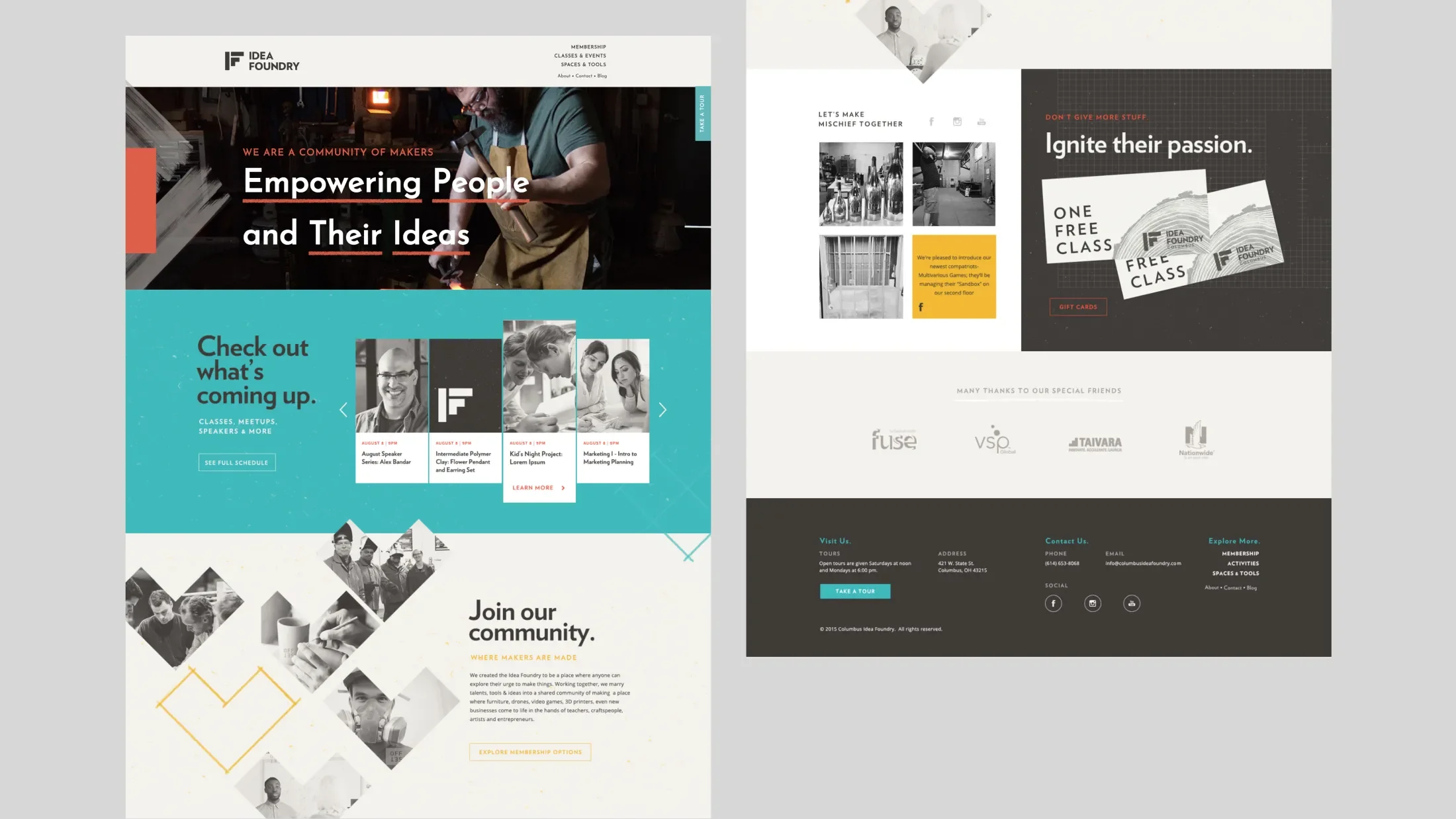 Homepage of the Idea Foundry website