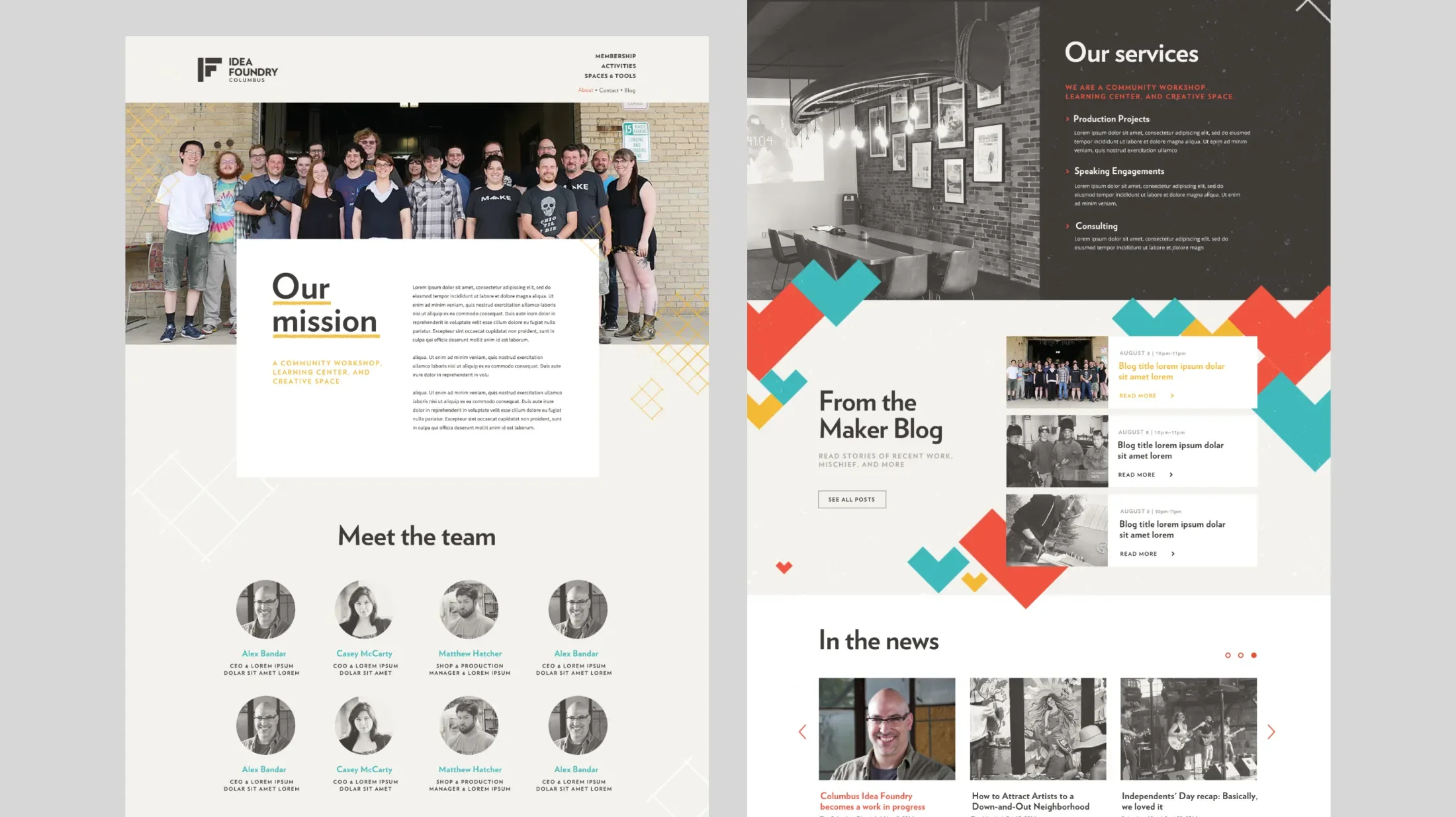 "Our Mission" page of the Idea Foundry website