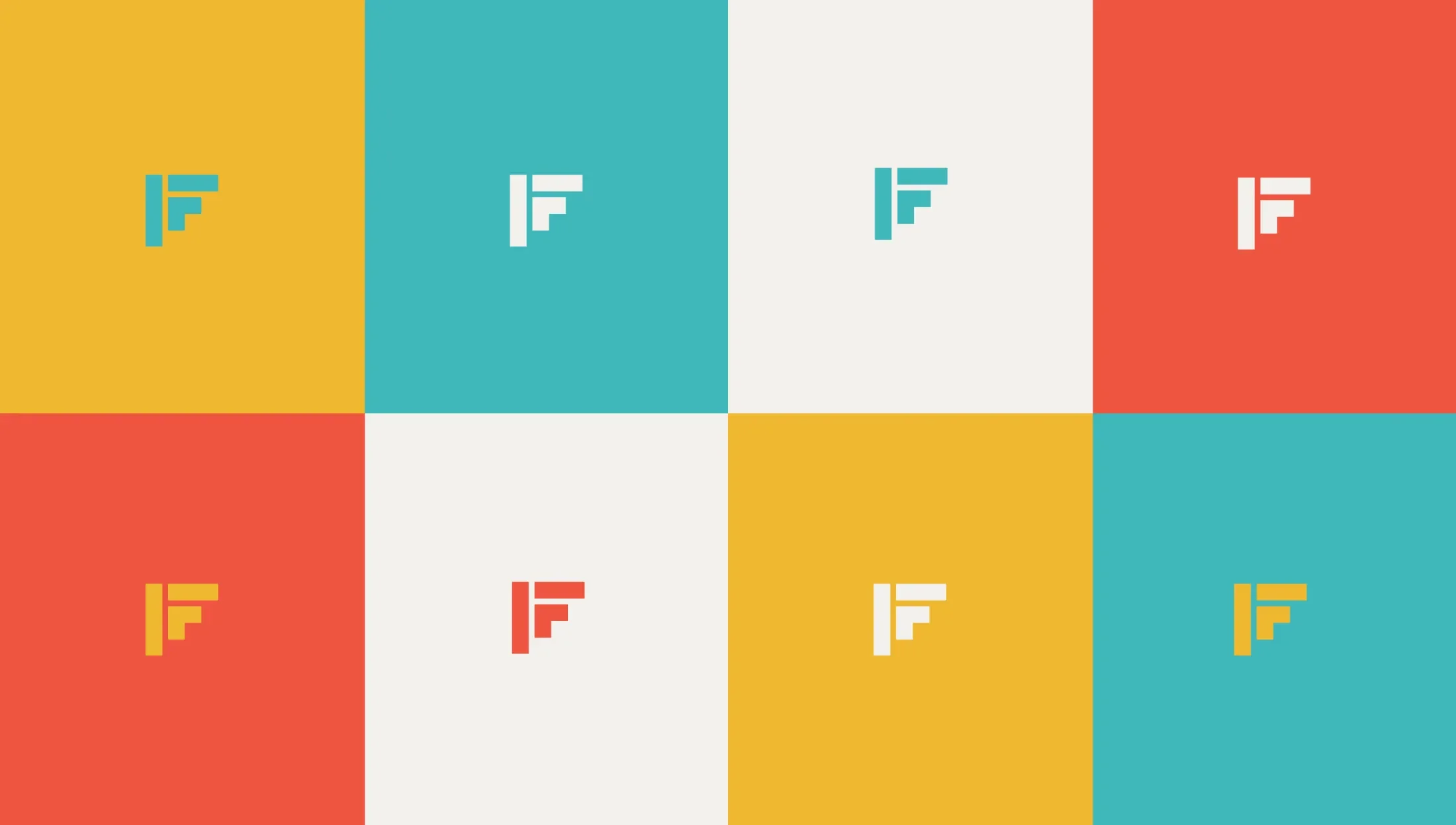 Grid of Idea Foundry logos, each on their own colored background using branded colors