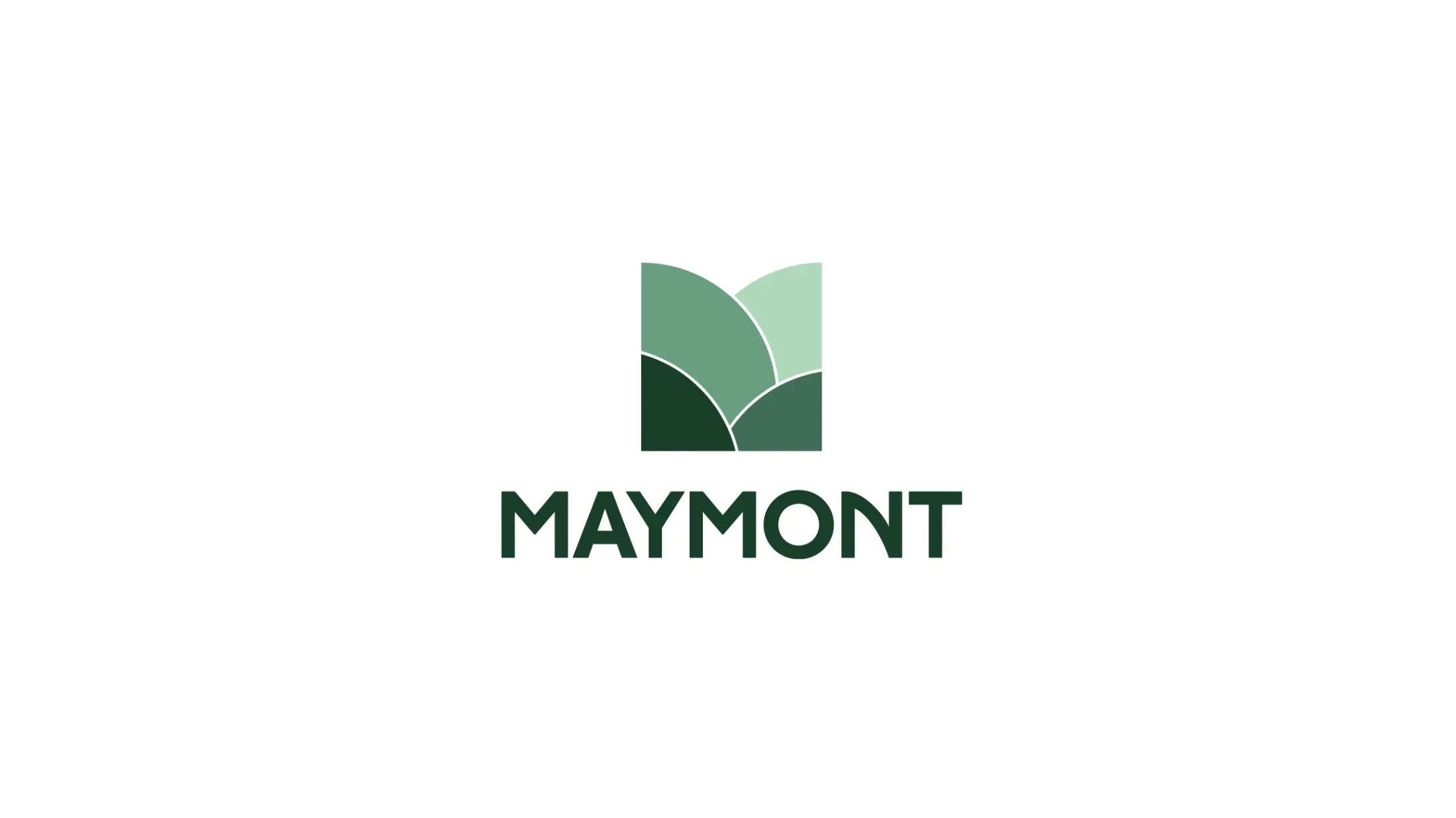 Maymont logo in four shades of green on white