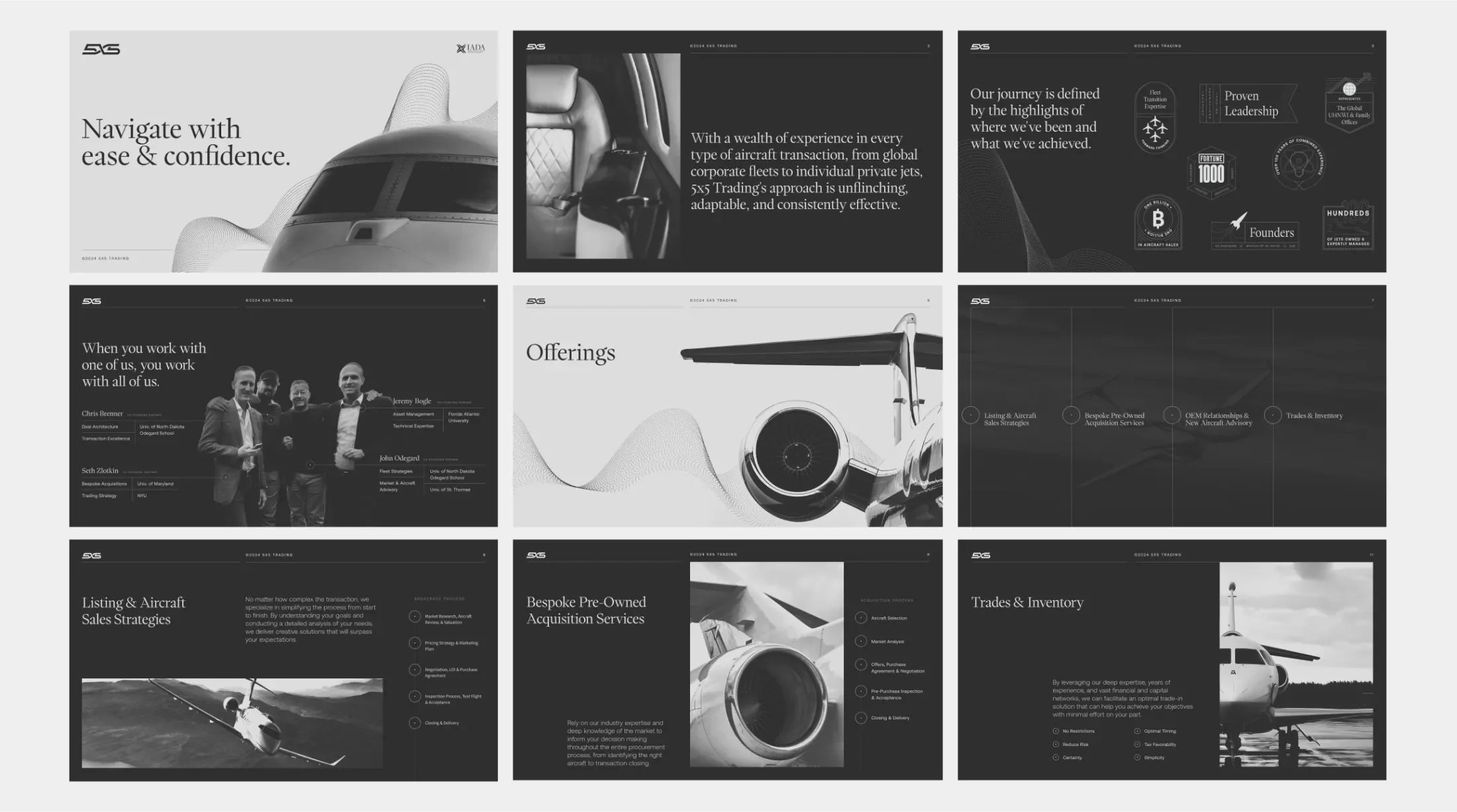 Nine stills from a 5x5 sample presentation in a grid view