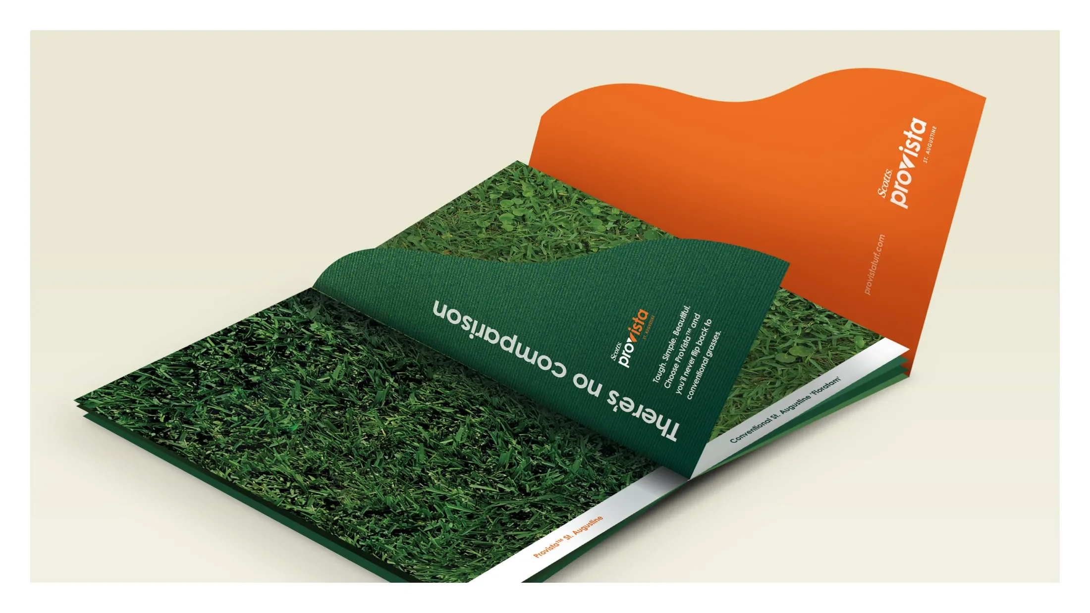 An example of Scotts Provista St. Augustine branded brochure booklet third page