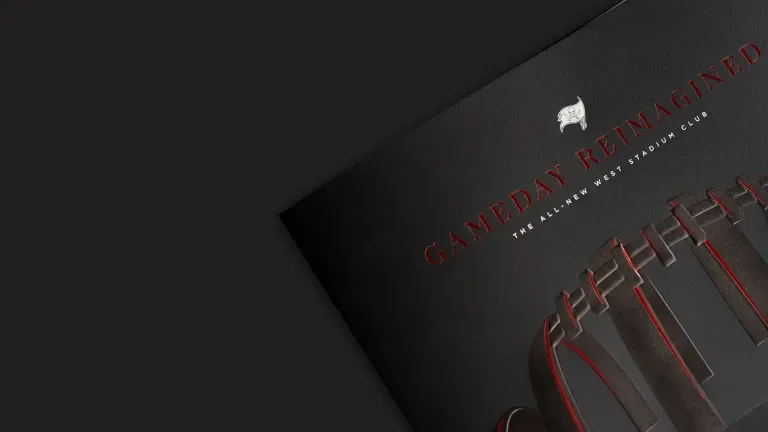 West Club booklet with 3D embossment, foils and custom paper