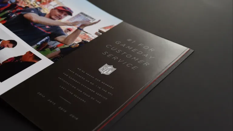 Interior detail of the west club booklet