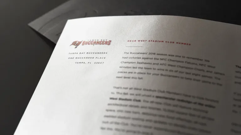 Personalized letter to West Club member printed on specialty paper