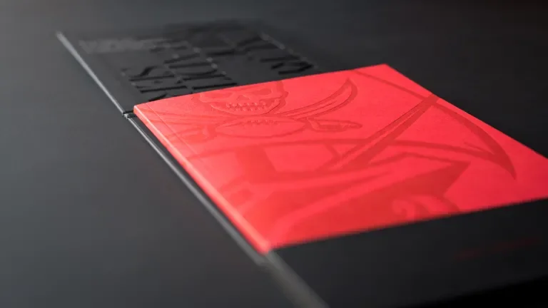 Luxury suites booklet inserted into sleeve