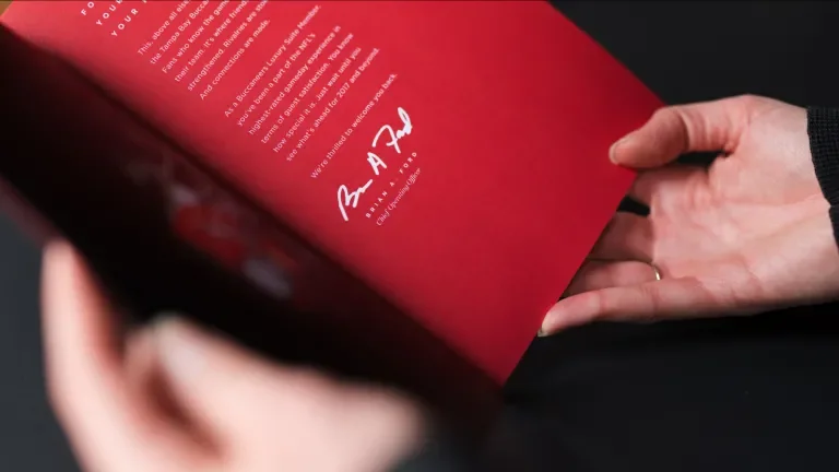 Open booklet with personalized introduction letter