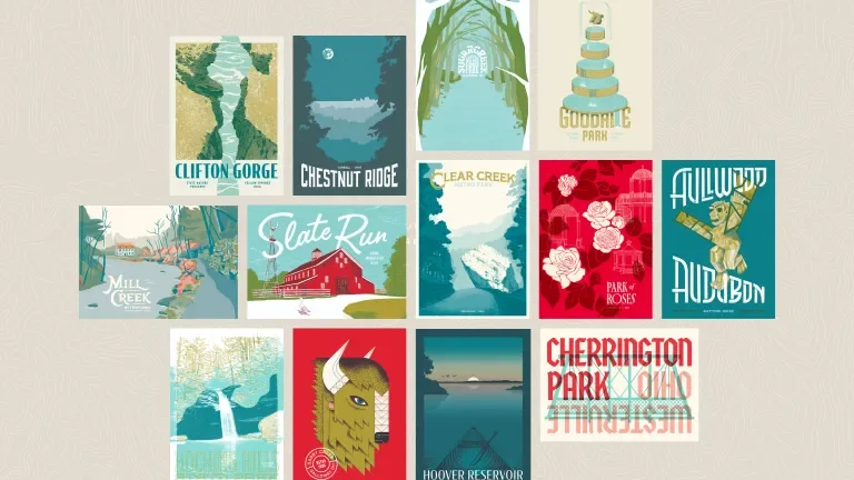All postcards in the Explore Ohio Parks set