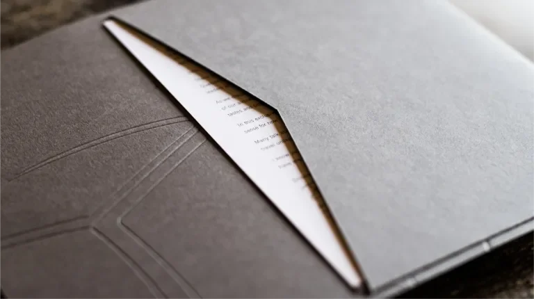 Pocket inside book cover containing letter