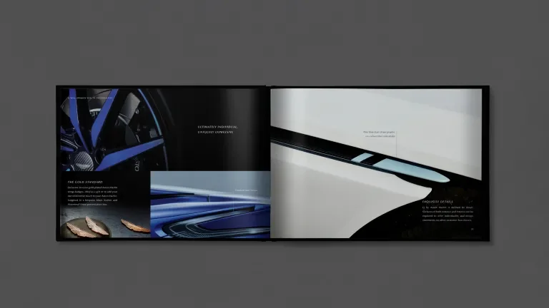 Open book featuring a collage of images