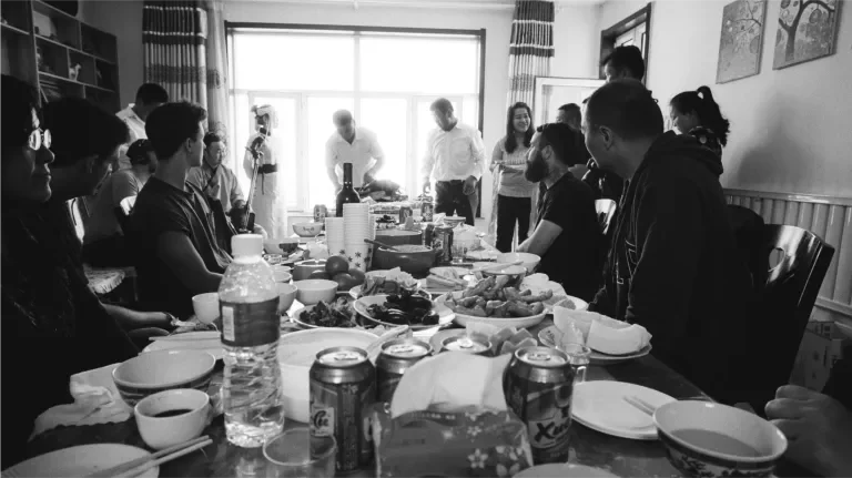 group of people sharing a meal