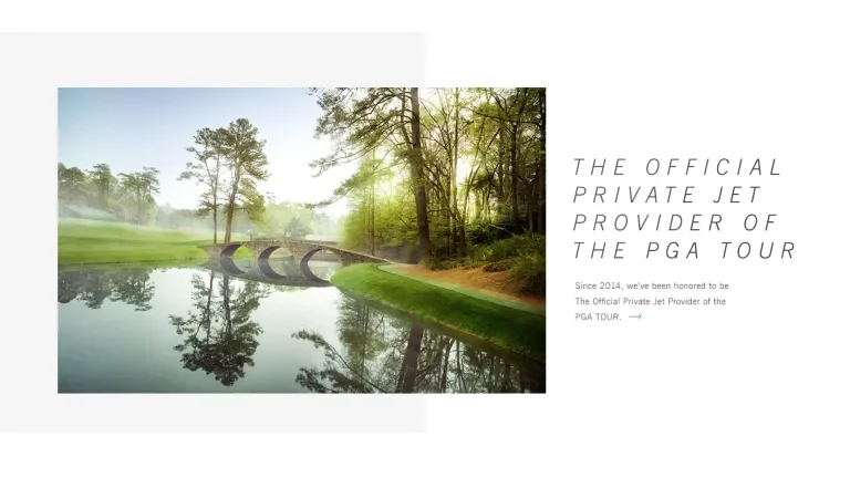 The official private jet provider of the PGA tour.