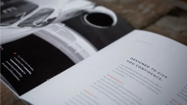 page of booklet, reads "Designed to give you confidence"