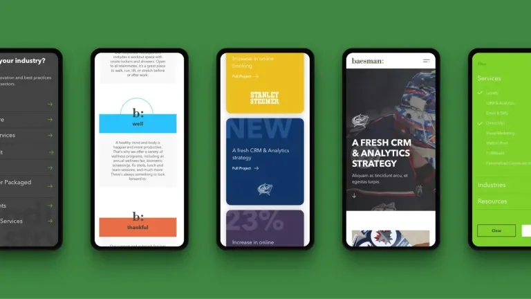 Image showing the Baesman website on mobile screens 