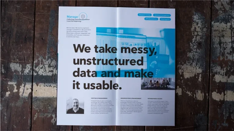 Example of a Baesman brochure print layout