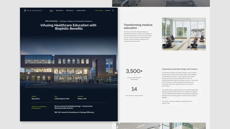 Screenshots of project case study.