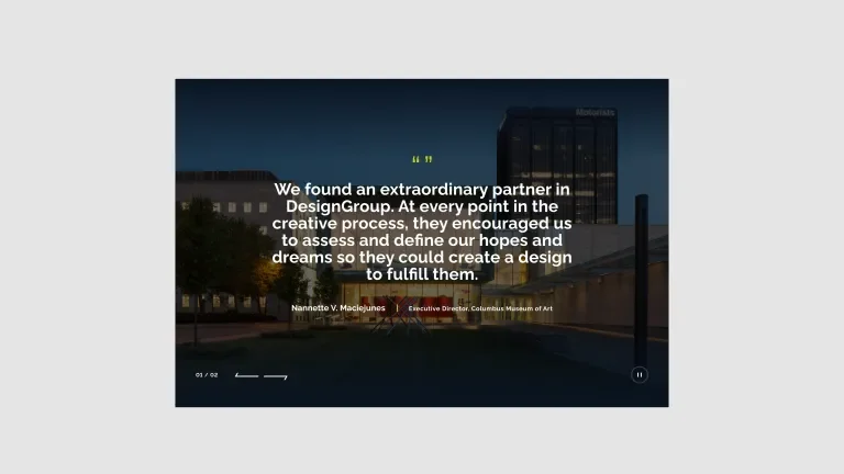Screenshot of testimonial