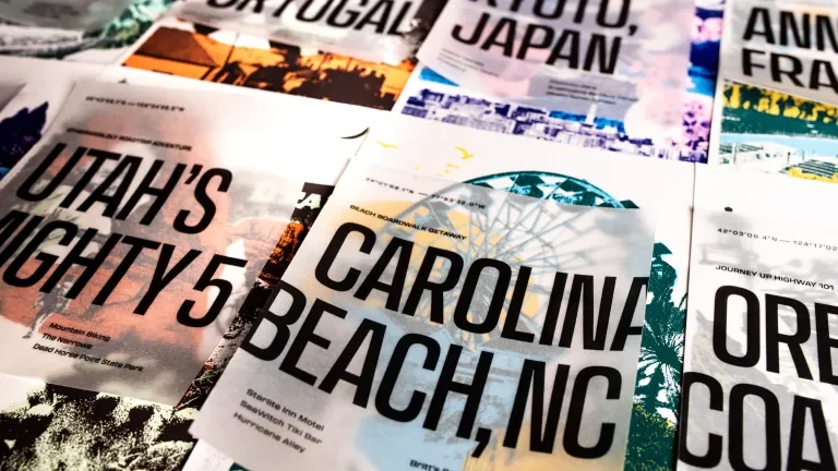 Collage of calendar month artwork and overlays of the cities represented