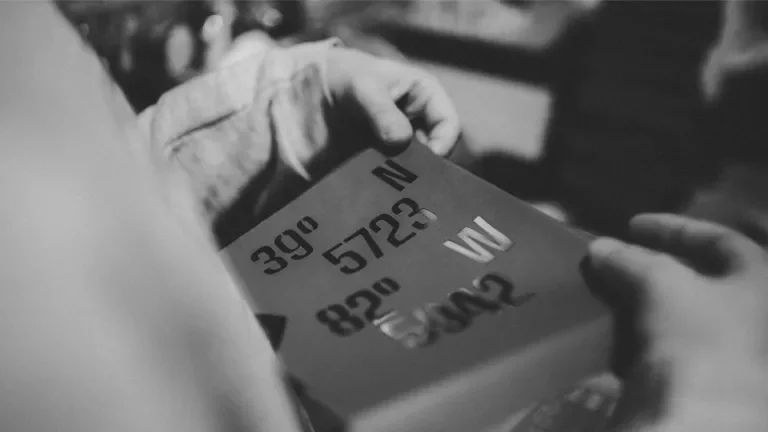 Black and white shot of packaging assembly