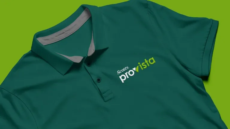 Image of Scotts Provista logo on a polo t-shirt