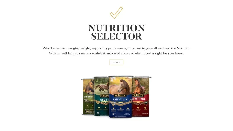 Nutrition Selector on Tribute's website
