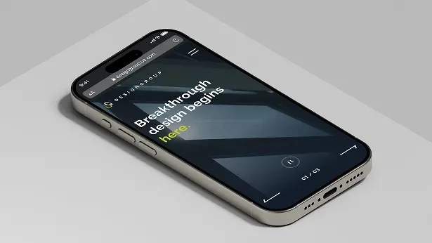 DesignGroup website on mobile device