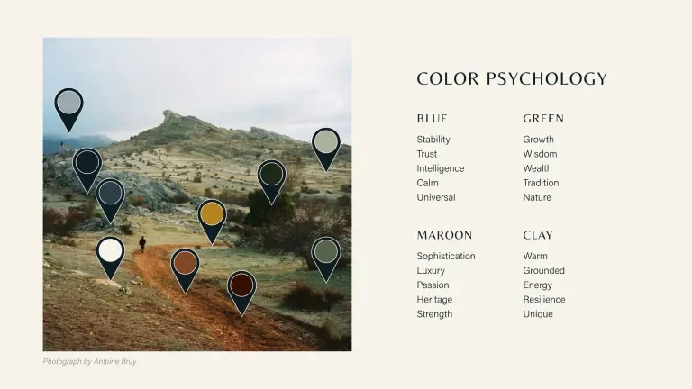 Graphic explaining where the West Elk Aviation brand colors come from and the psychology behind it