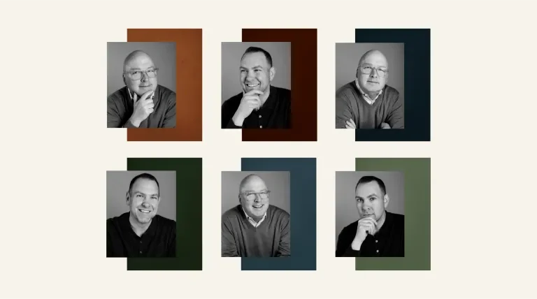Six headshots of the West Elk Aviation founders against brand colors