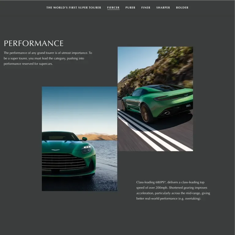 section detailing car performance