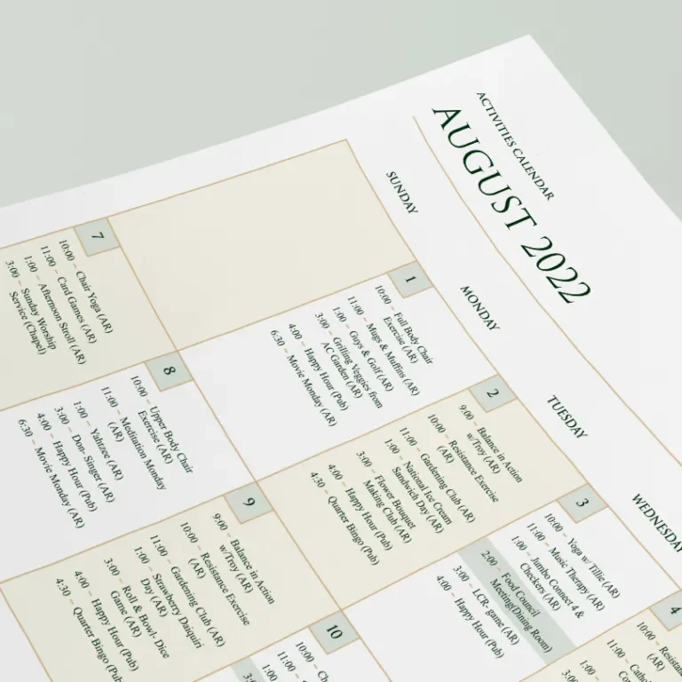 event calendar mockup