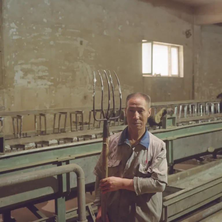 man holding a pitchfork