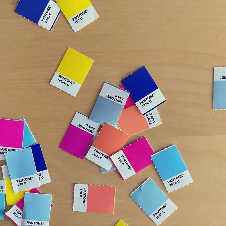 Confetti Pantone swatches of the Hi-Lo brand colors