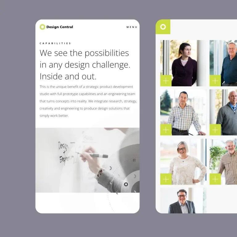 mobile screens for capabilities and directory