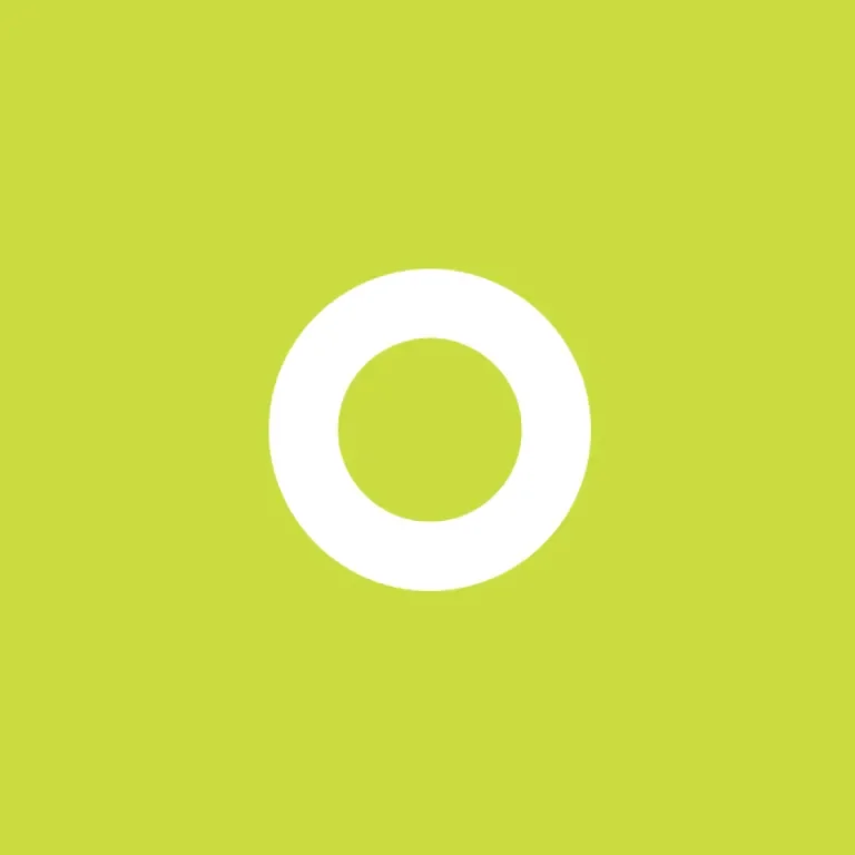 The Design Central logo, a hollowed white circle surrounded by lime green