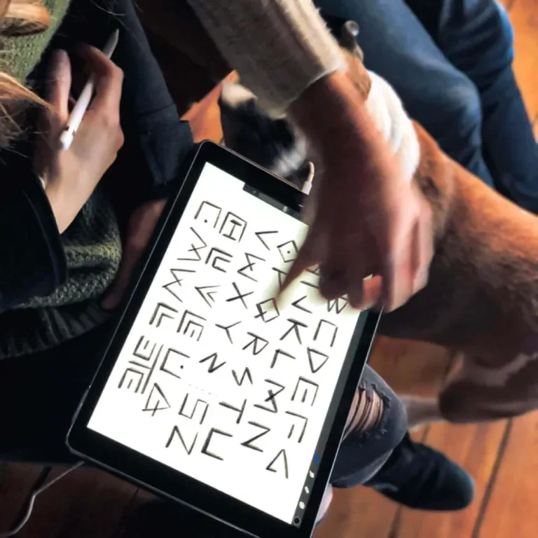Font created for the tiki gift being reviewed on an iPad