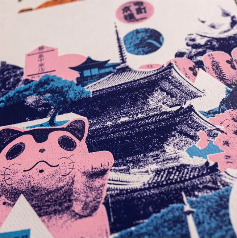 Close-up detail shot of the Tokyo calendar card
