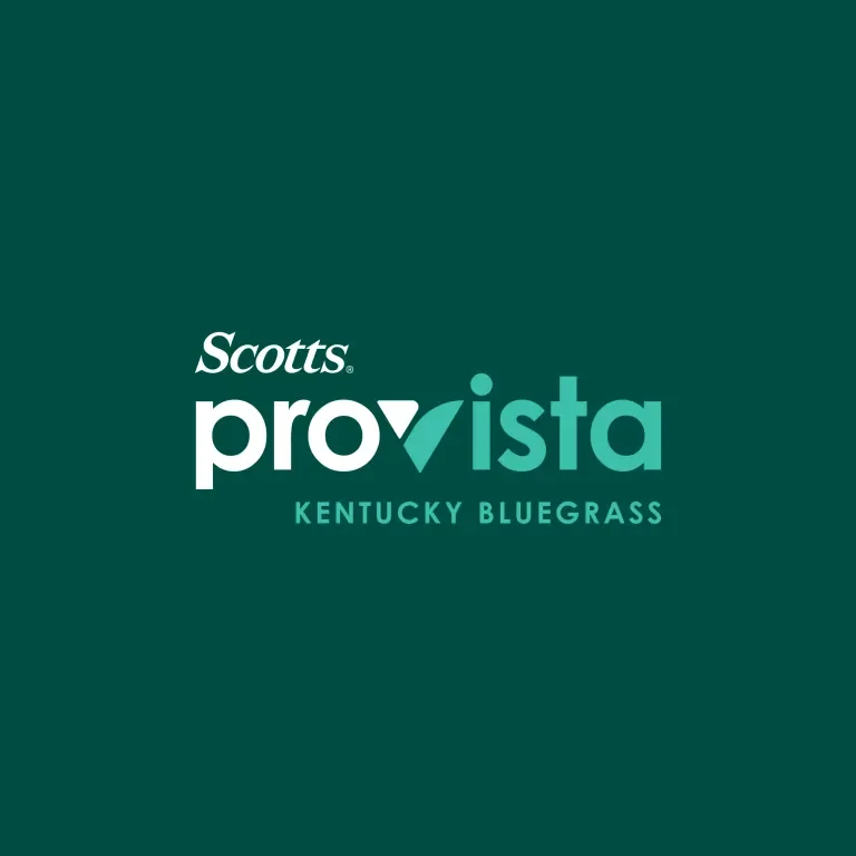 Scotts Provista Kentucky Bluegrass logo on green background