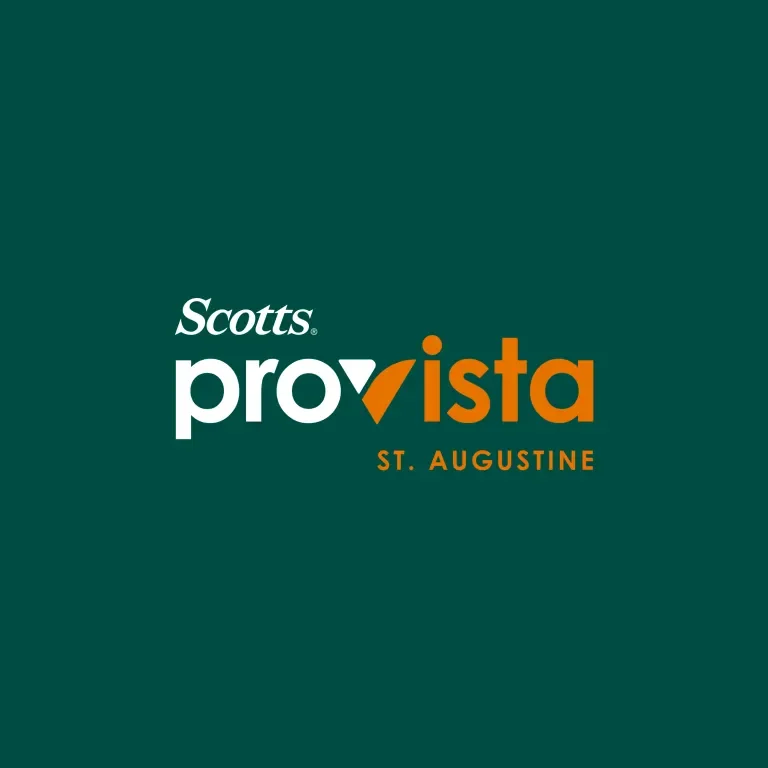 Scotts Provista St. Augustine logo on green background