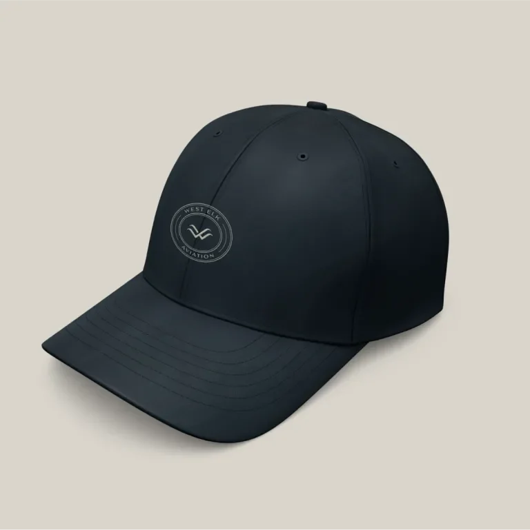 West Elk Aviation logo on a navy hat