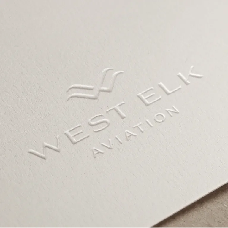 West Elk Aviation logo embossed on an envelope